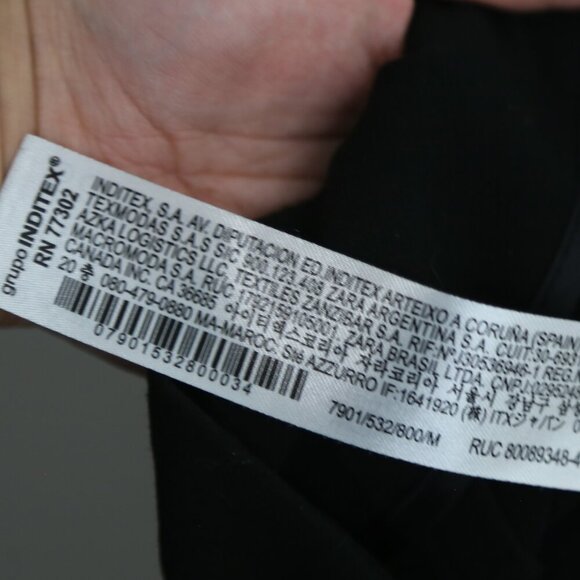 Zara Black Smart Carrot Cutter Tapered Trousers High Waisted Pants Size Medium - Picture 7 of 8